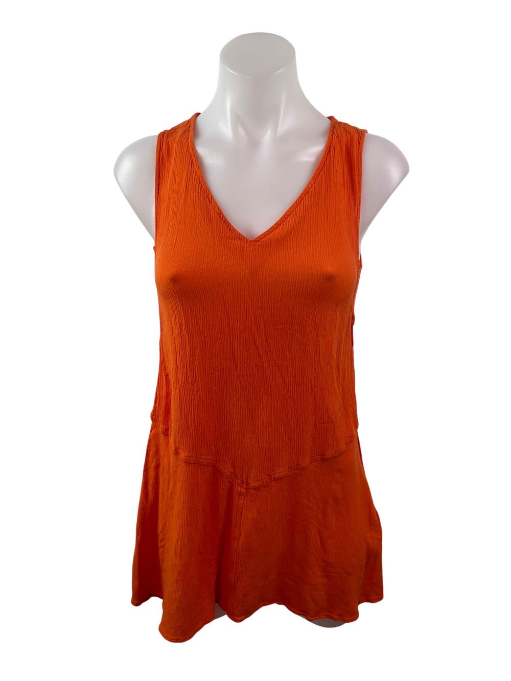 Topshop Women Coral Sleeveless V Neck Tank Cami Casual Cutout Mini Dress Size 4